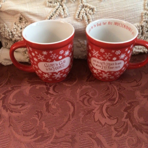 Set of 2 Devotional Mugs in Red and White 14 oz capacity - Picture 2 of 10